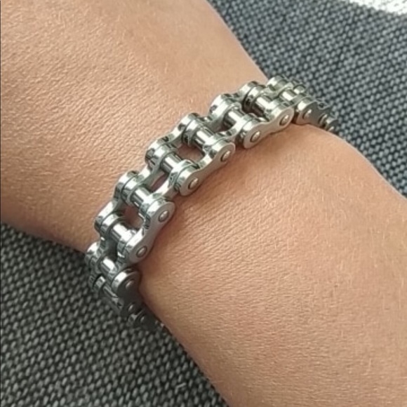 STAINLESS STEEL Men Rock Punk Biker Bicycle Bracel - Picture 8 of 8